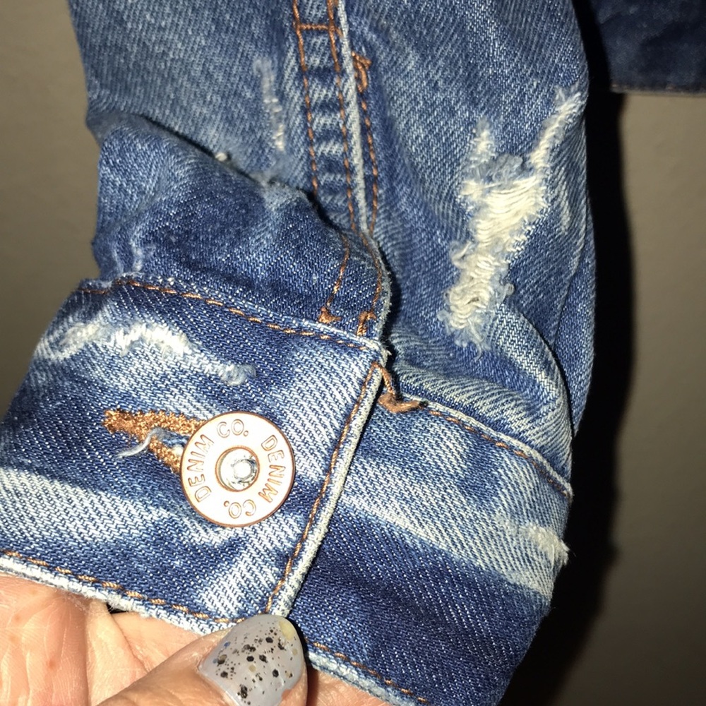 Distressed Denim Jacket - image 6